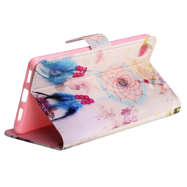 Embossed Pattern Card Holder Case for Huawei Ascend P8 Lite - Dream Catcher