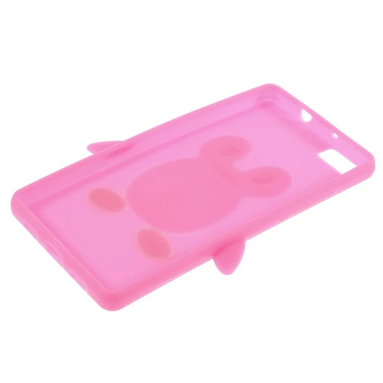 3D Penguin Silicone Case for Huawei Ascend P8 Lite - Rose