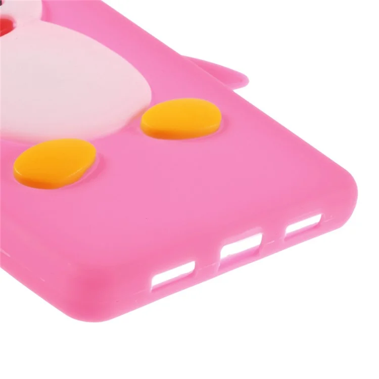 3D Penguin Silicone Case for Huawei Ascend P8 Lite - Rose