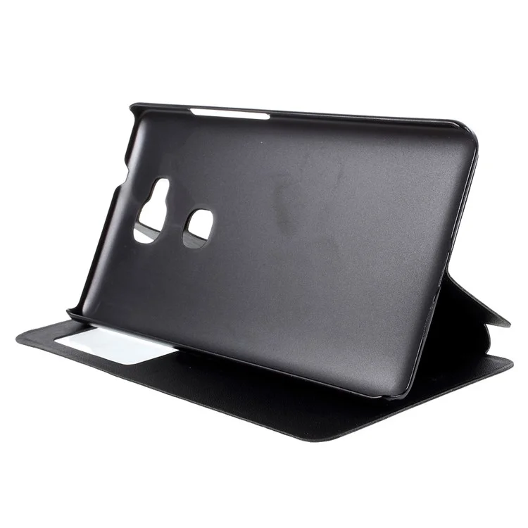 Window View Leather Stand Case for Huawei Honor Play 5X / Honor 5X - Black