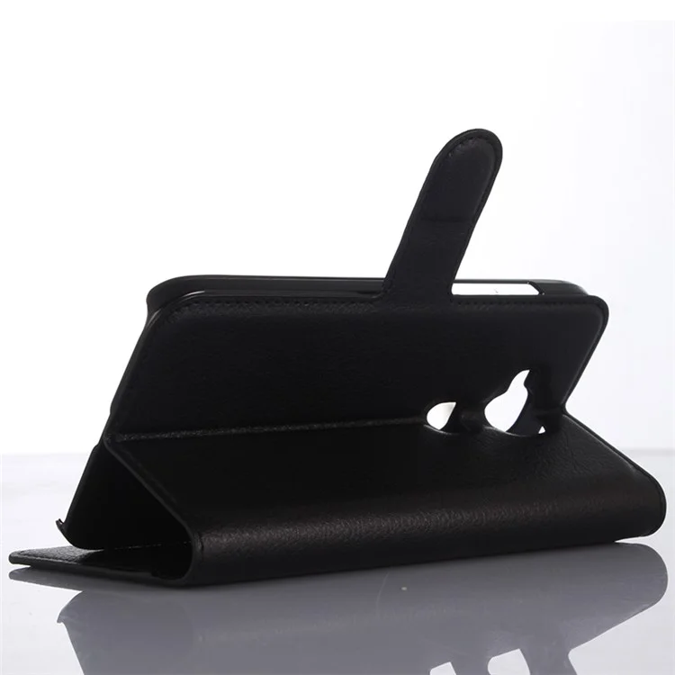 Lychee Skin Leather Wallet Case for Huawei G8 / D199 Maimang 4 - Black