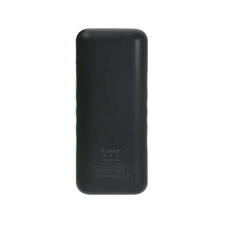CAGER WL120 12000mAh Dual USB Power Bank for iPhone iPad Samsung LG - Black