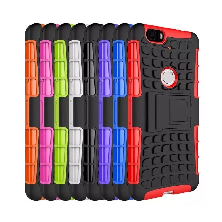 For Huawei Nexus 6P Anti-slip PC + TPU Hybrid Case with Kickstand - Black