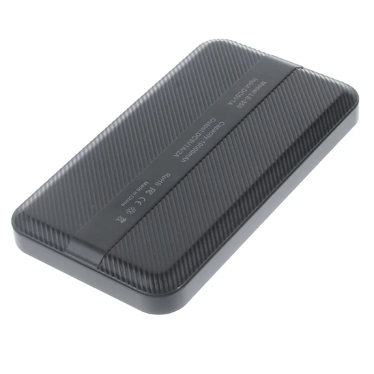 LEYOU LE-350 10000mAh External Power Bank Charger for iPhone iPod Samsung HTC LG Pokemon Game - Black