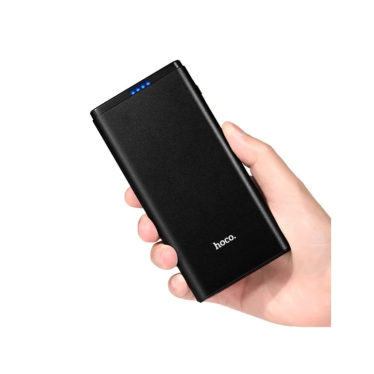 HOCO J2-10000 Dual USB Port 10000mAh Fast Charging Portable External Power Bank - Black