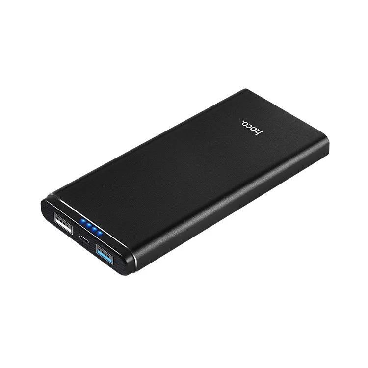 HOCO J2-10000 Dual USB Port 10000mAh Fast Charging Portable External Power Bank - Black