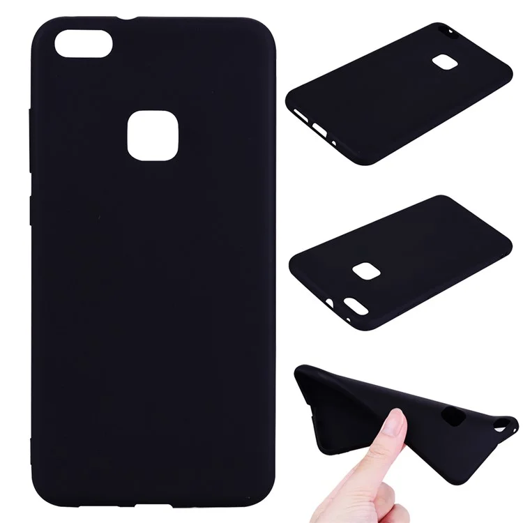 Pour Huawei P10 Lite Matte Anti-fingerprint TPU Téléphone Case - le Noir