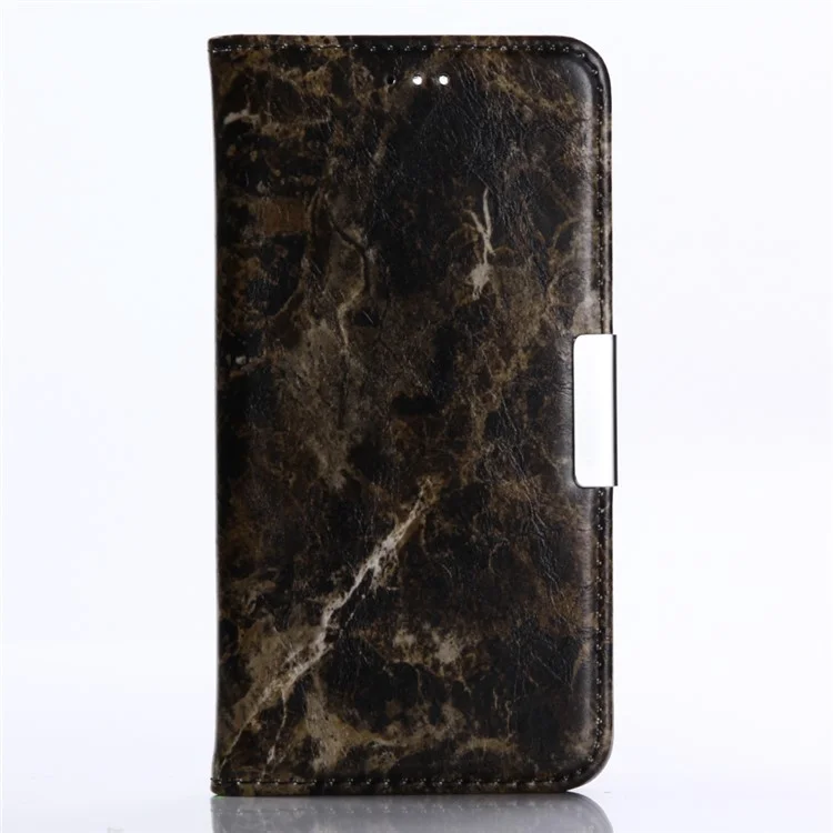 For Huawei Honor 9 Marble Grain Wallet Leather Stand Case Accessory - Black
