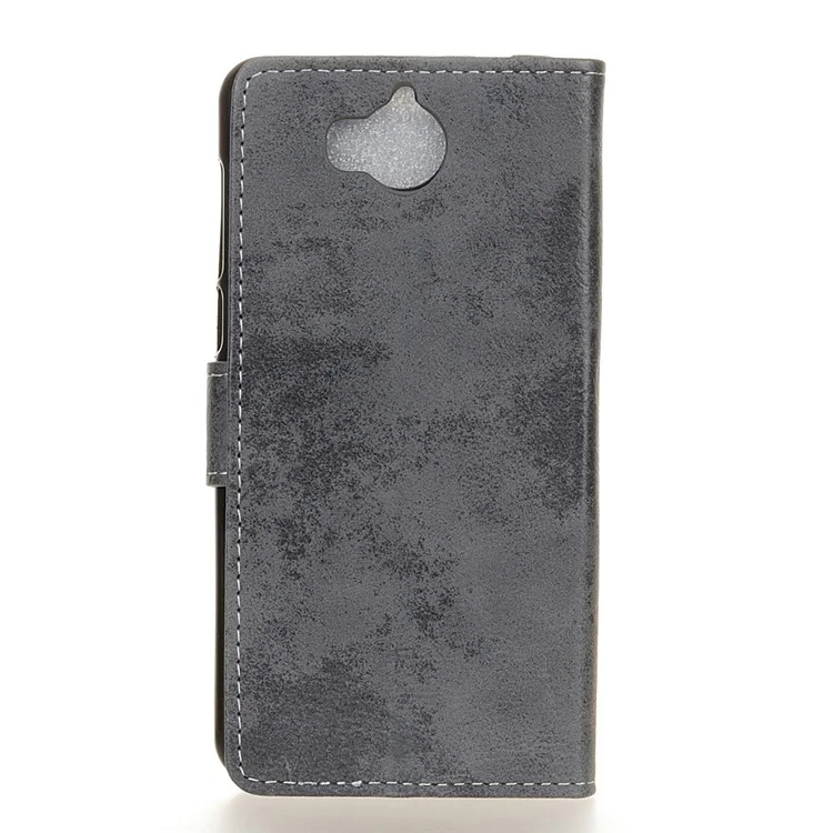 For Huawei Y5 (2017) / Y6 (2017) Retro Style Wallet PU Leather Phone Case - Grey