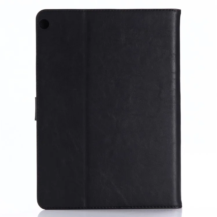 Retro Style Crazy Horse Leather Wallet Tablet Case for Huawei MediaPad T3 10 - Black