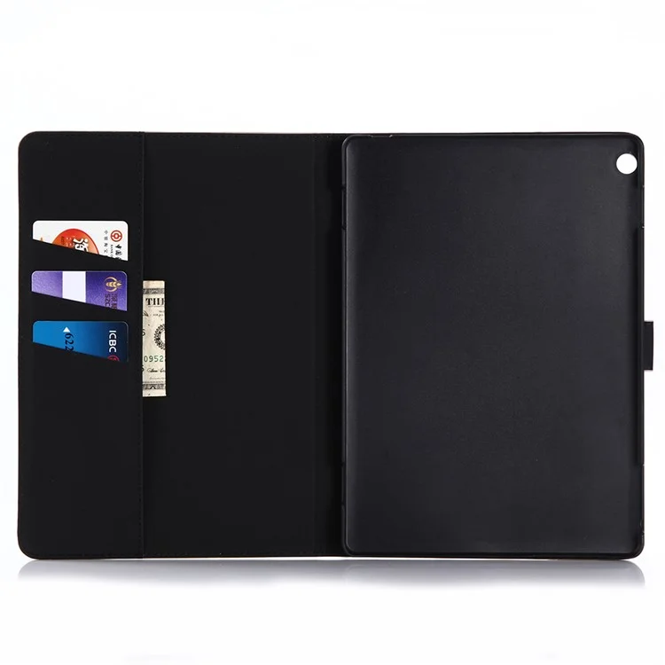 Retro Style Crazy Horse Leather Wallet Tablet Case for Huawei MediaPad T3 10 - Black