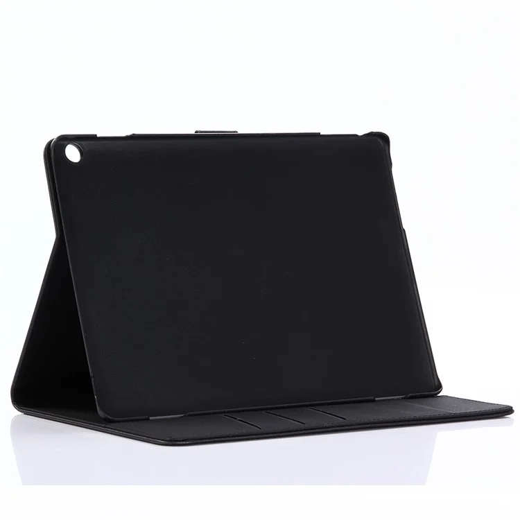 Retro Style Crazy Horse Leather Wallet Tablet Case for Huawei MediaPad T3 10 - Black