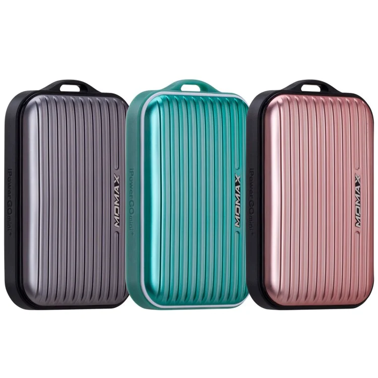 MOMAX Ipower Go Mini+ 10000mAh 2.4A Suitcase Power Bank for iPhone iPad Pokemon Game - Rose Gold Color