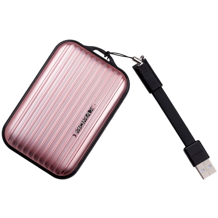 MOMAX Ipower Go Mini+ 10000mAh 2.4A Suitcase Power Bank for iPhone iPad Pokemon Game - Rose Gold Color