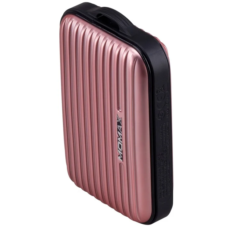 MOMAX Ipower Go Mini+ 10000mAh 2.4A Suitcase Power Bank for iPhone iPad Pokemon Game - Rose Gold Color