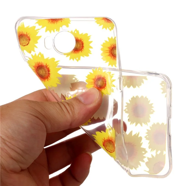 Pattern Printing Embossed TPU Case for Huawei Y5 (2017) / Y6 (2017) - Chrysanthemum Pattern
