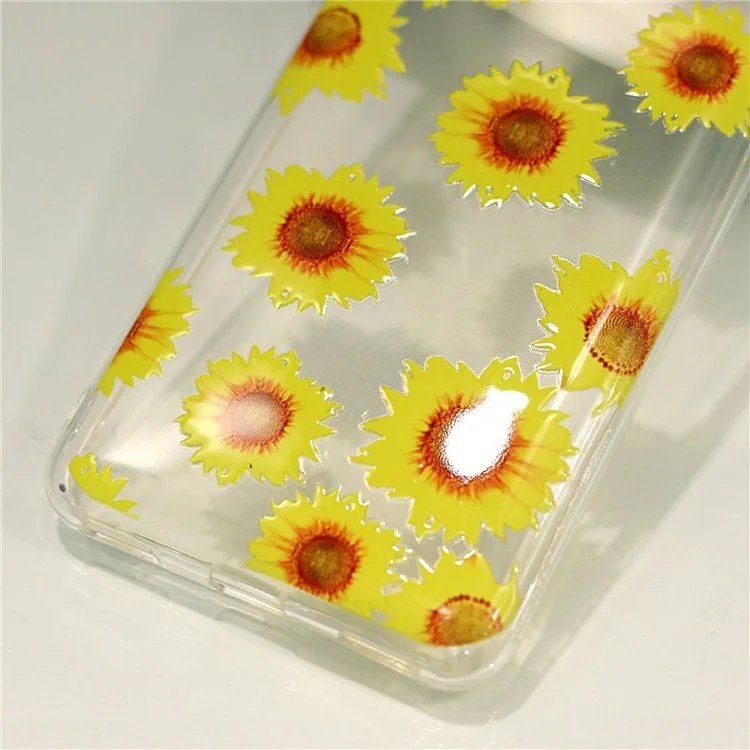 Pattern Printing Embossed TPU Case for Huawei Y5 (2017) / Y6 (2017) - Chrysanthemum Pattern