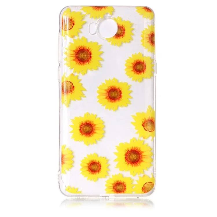 Pattern Printing Embossed TPU Case for Huawei Y5 (2017) / Y6 (2017) - Chrysanthemum Pattern