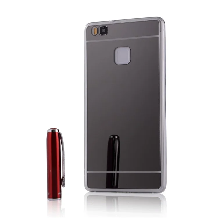 Mirror-like TPU Plating Cell Phone Case Accessory for Huawei P9 Lite / G9 Lite - Black