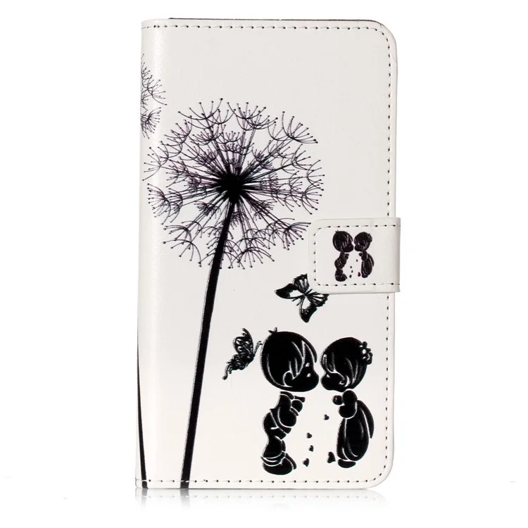 For Huawei P10 Lite Embossed PU Leather Stand Wallet Mobile Case - Love Couple