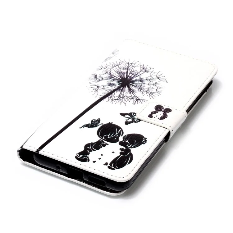 For Huawei P10 Lite Embossed PU Leather Stand Wallet Mobile Case - Love Couple