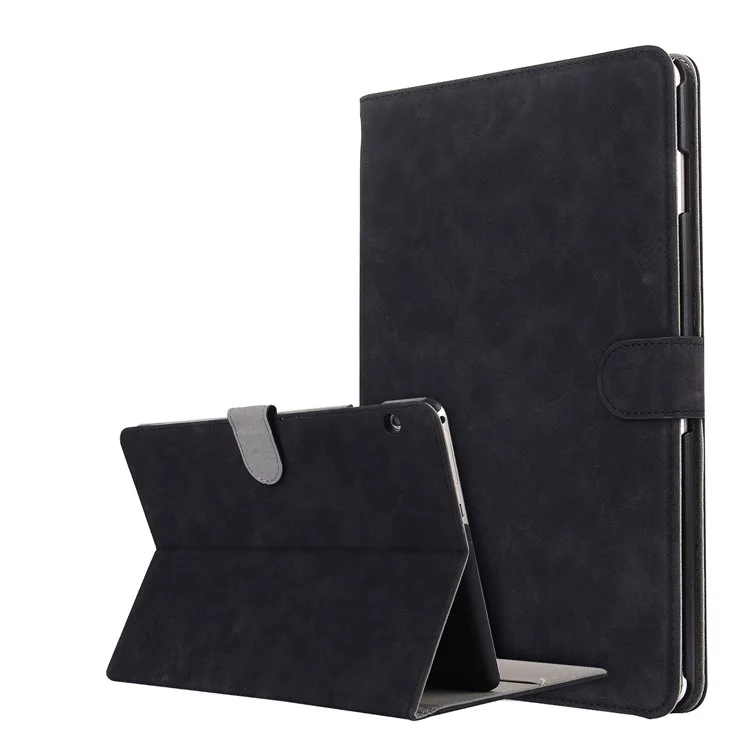 Retro Style Flip Leather Cover Stand Case with Card Slots for Huawei MediaPad T3 10 - Black