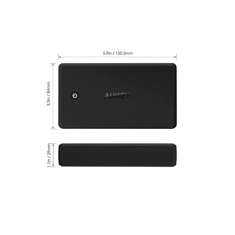 AUKEY PB-Y3 30000mAh Power Bank with Quick Charge 3.0, Type-C & 2 USB Outputs, Tpye-C & Micro-USB Input