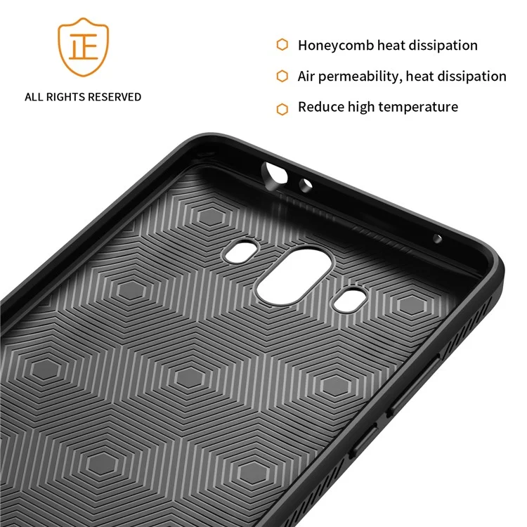 IVSO Gentry Series Litchi Texture Leather Coated Soft TPU Phone Case for Huawei Mate 10 - Black