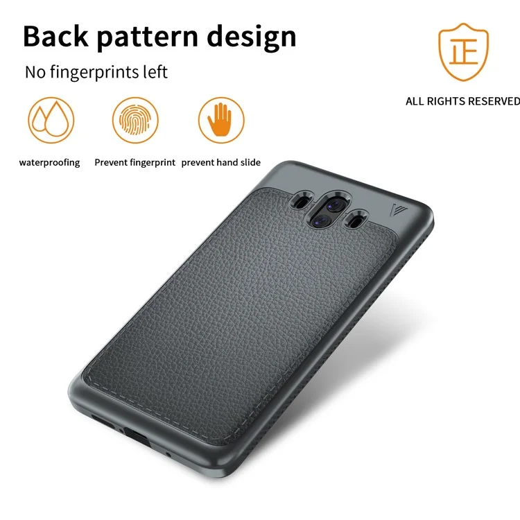 IVSO Gentry Series Leather Coated Soft TPU Mobile Cover for Huawei Mate 10 - Grey