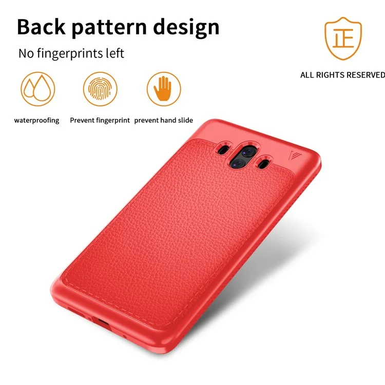 IVSO Gentry Series Leather Coated Soft TPU Phone Case Shell for Huawei Mate 10 - Red