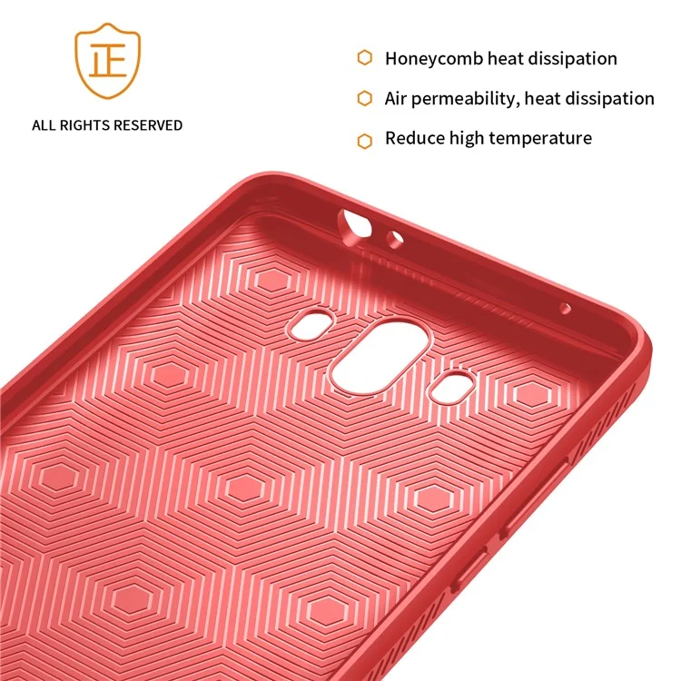 IVSO Gentry Series Leather Coated Soft TPU Phone Case Shell for Huawei Mate 10 - Red