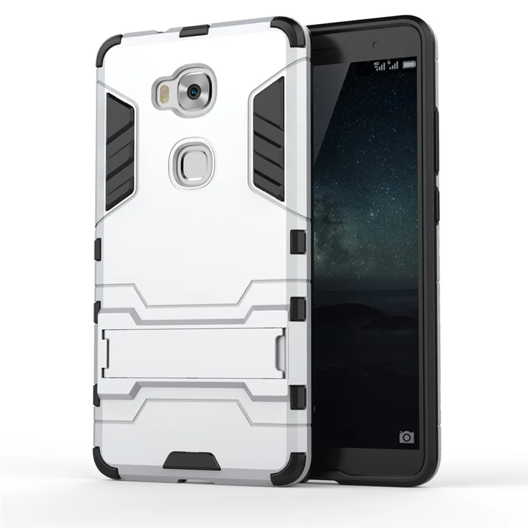 Solid PC + TPU Hybrid Case with Kickstand for Huawei Honor Play 5X / Honor 5X - Silver