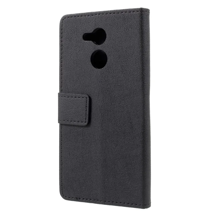 Wallet Magnetic Stand Leather Mobile Phone Shell for Huawei Honor 6C Pro / V9 Play - Black
