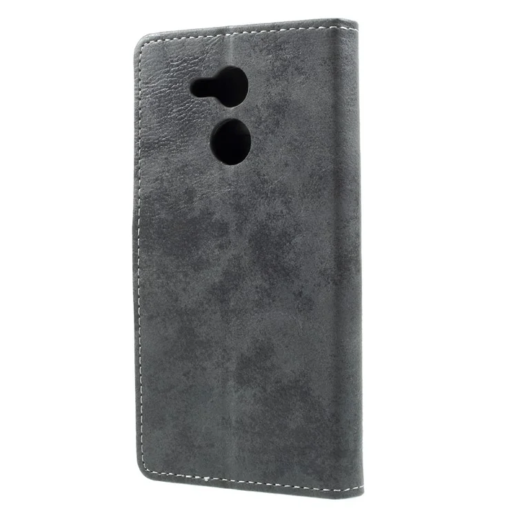 Vintage Style Wallet Stand Leather Case for Huawei Honor 6C Pro / V9 Play - Grey