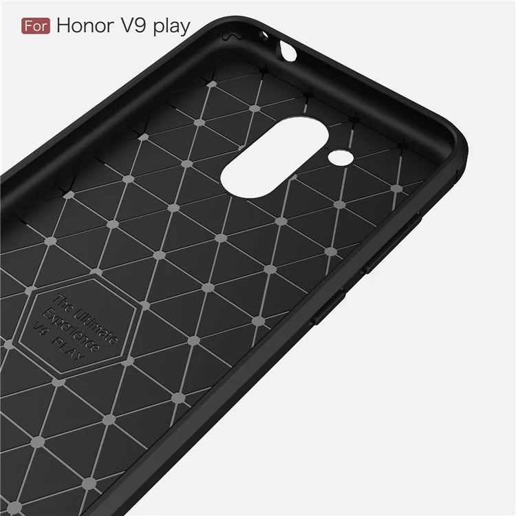 Carbon Fiber Texture Brushed TPU Mobile Phone Case for Huawei Honor 6C Pro / V9 Play - Black