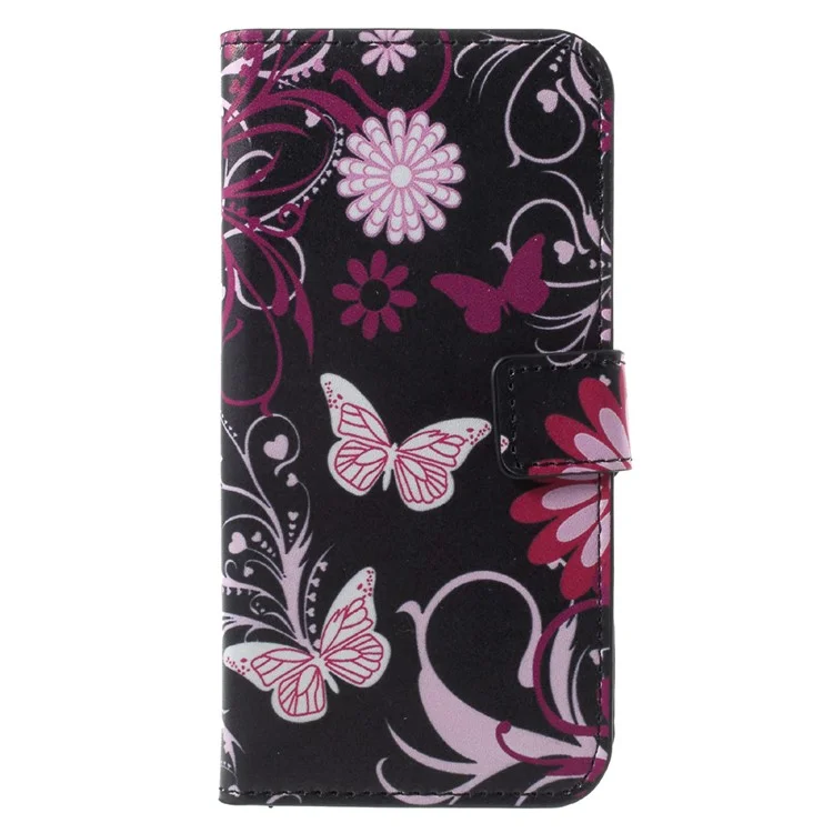 Patterned Leather Wallet Stand Case for Huawei P9 lite mini / Enjoy 7 / Y6 Pro (2017) - Butterfly and Flower