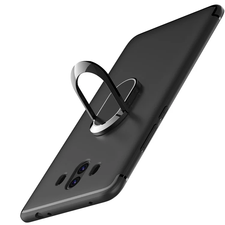 Magnetic Finger Ring Kickstand Matte TPU Case for Huawei Mate 10 - Black