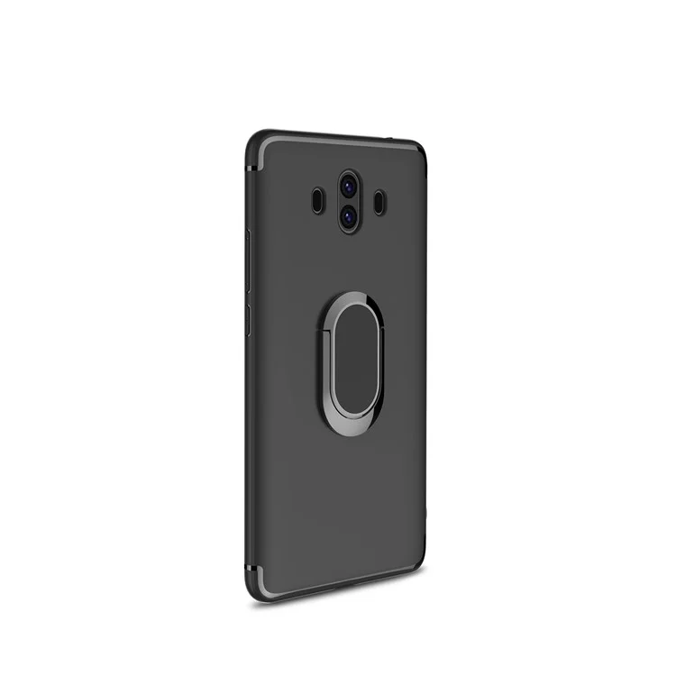 Magnetic Finger Ring Kickstand Matte TPU Case for Huawei Mate 10 - Black