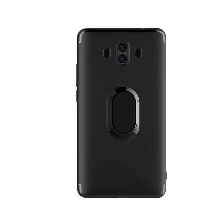 Magnetic Finger Ring Kickstand Matte TPU Case for Huawei Mate 10 - Black