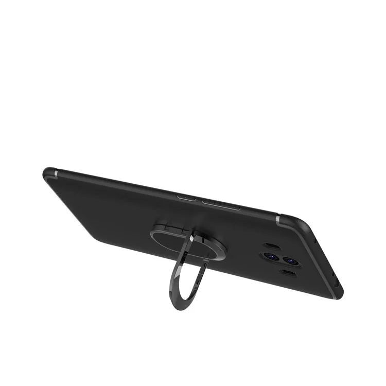 Magnetic Finger Ring Kickstand Matte TPU Case for Huawei Mate 10 - Black