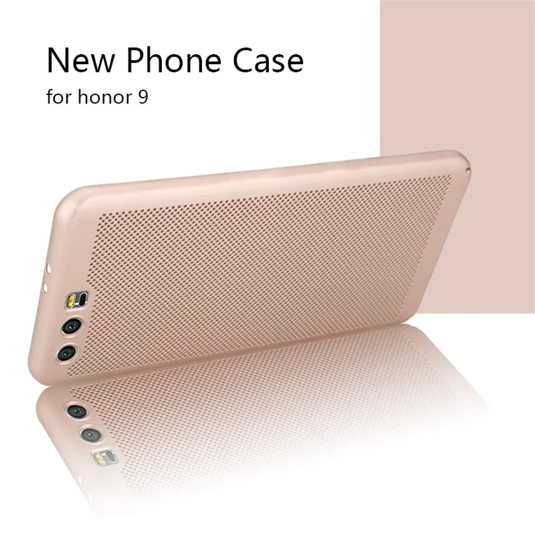 Rubberized Hollow Mesh Heat Dissipation PC Hard Case for Huawei Honor 9  - Rose Gold