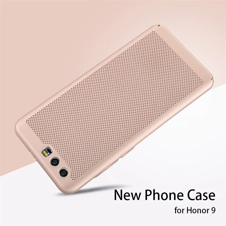 Rubberized Hollow Mesh Heat Dissipation PC Hard Case for Huawei Honor 9  - Rose Gold