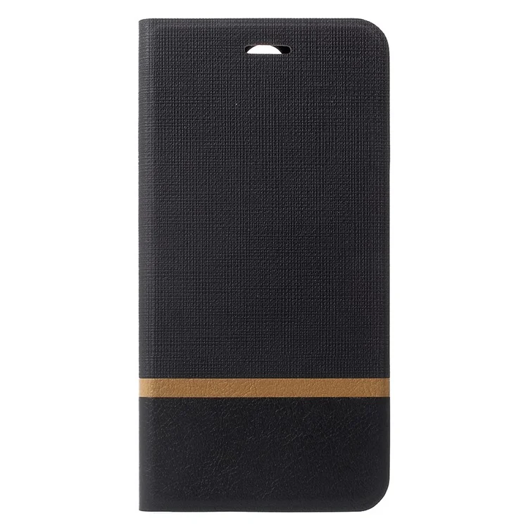 Contrast Color Steel Sheet Leather Stand Case with Card Holder for Huawei nova 2i / Maimang 6 / Mate 10 Lite - Black