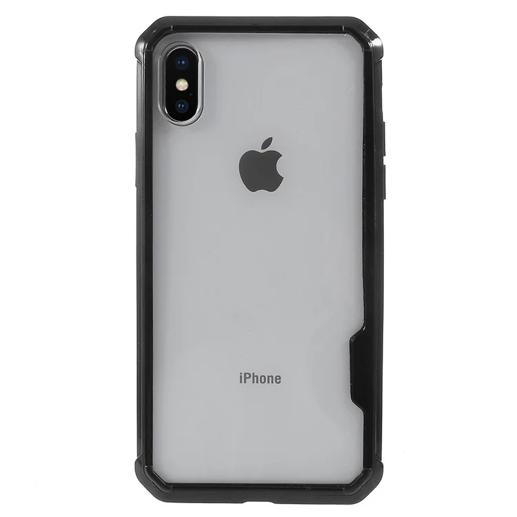 Drop-resistant Acrylic Hard Back Case for iPhone X - Black
