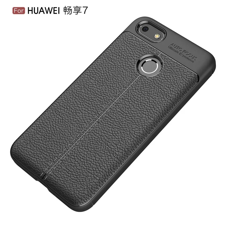 Litchi Grain Soft TPU Case Cover for Huawei P9 lite mini / Enjoy 7 / Y6 Pro (2017) - Black
