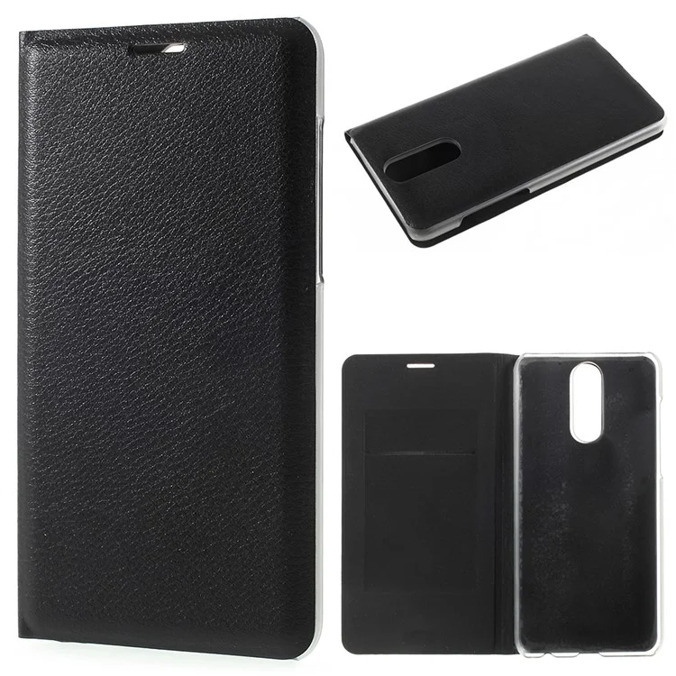 PU Leather Phone Case with Card Slot for Huawei Mate 10 Lite / nova 2i / Maimang 6 - Black