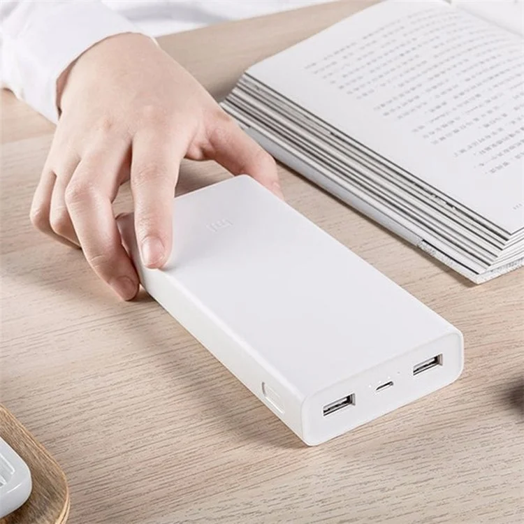XIAOMI 2C 20000mAh Mi Quick Charge Portable Power Bank for Xiaomi, iPhone iPad Samsung HTC, Google Smartphone Tablets - White