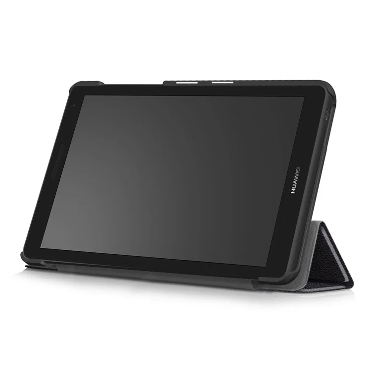 For Huawei MediaPad T3 7.0 3G Version Tri-fold Stand Leather Case - Black