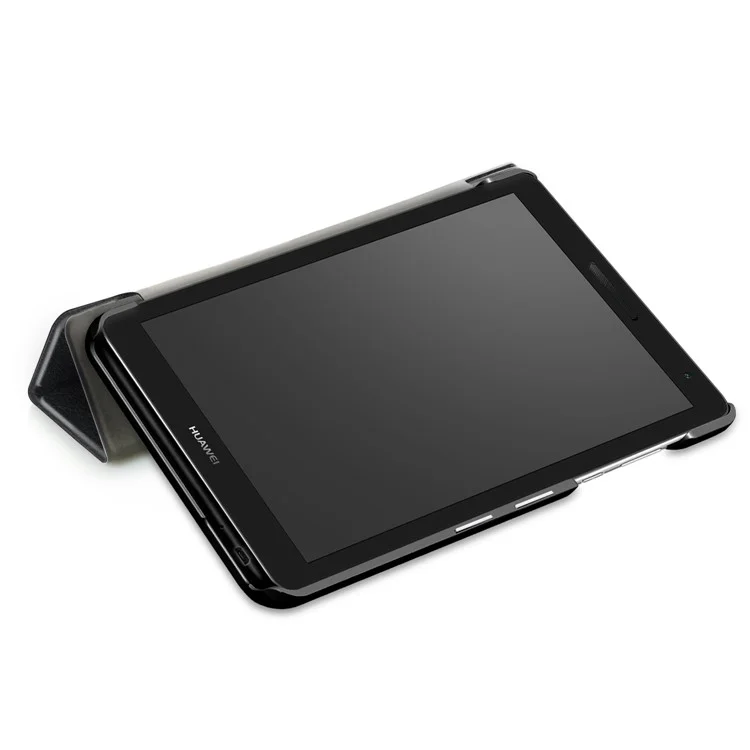 For Huawei MediaPad T3 7.0 3G Version Tri-fold Stand Leather Case - Black