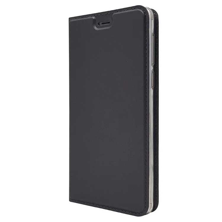 Auto-absorbed Magnetic Leather Card Holder Phone Shell for Huawei Honor 6x (2016) - Black